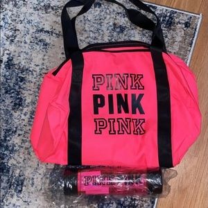 Victoria secret bag with matching travel cup.